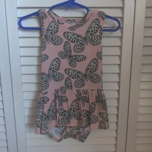 Lev Baby Butterfly Bamboo Twirl Dress Bodysuit Baby Size 12-18M